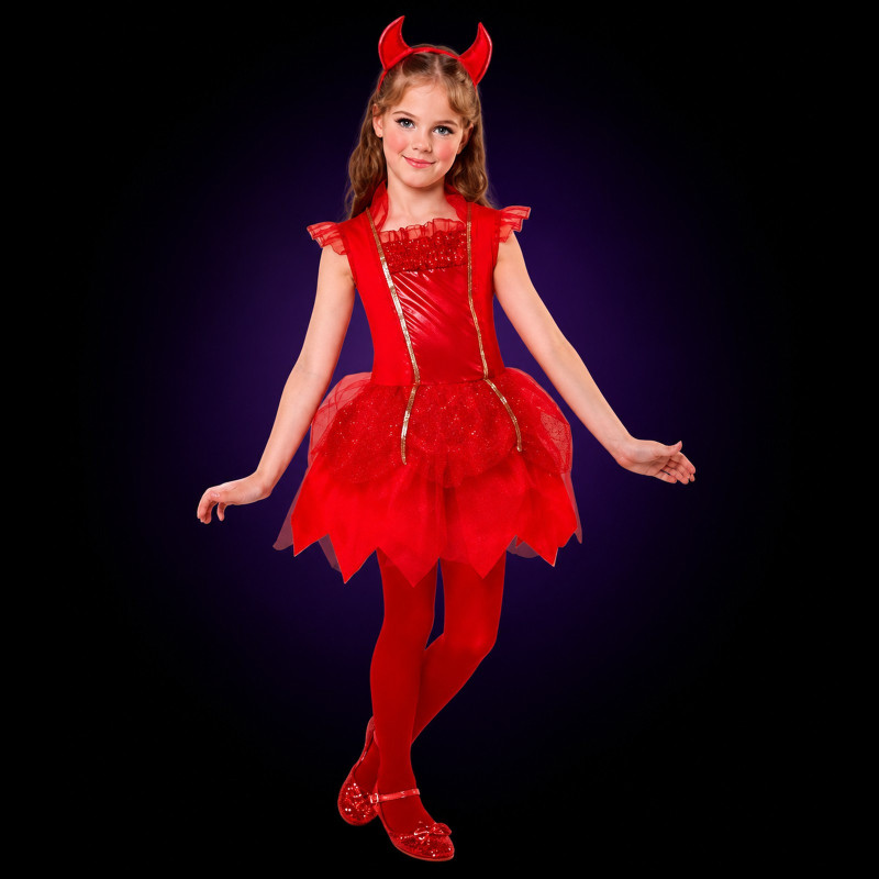 Costume de petite démone robe et cornes