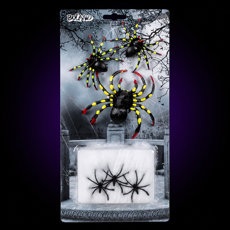 Set de 6 araignées et toile