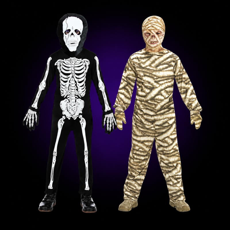 Pack duo Squelette et Momie - enfants | Hallow Costume