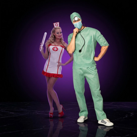 Pack duo Bloc opératoire - chirurgien et infirmière | Hallow Costume